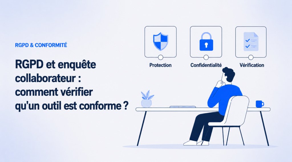 Illustration : RGPD et enquête collaborateur — protection des données, confidentialité et vérification de la conformité d'un outil