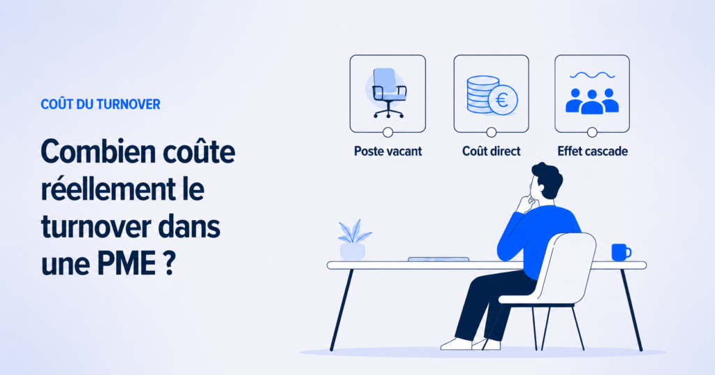 Illustration : combien coûte réellement le turnover dans une PME — poste vacant, coût direct et effet cascade sur l'équipe